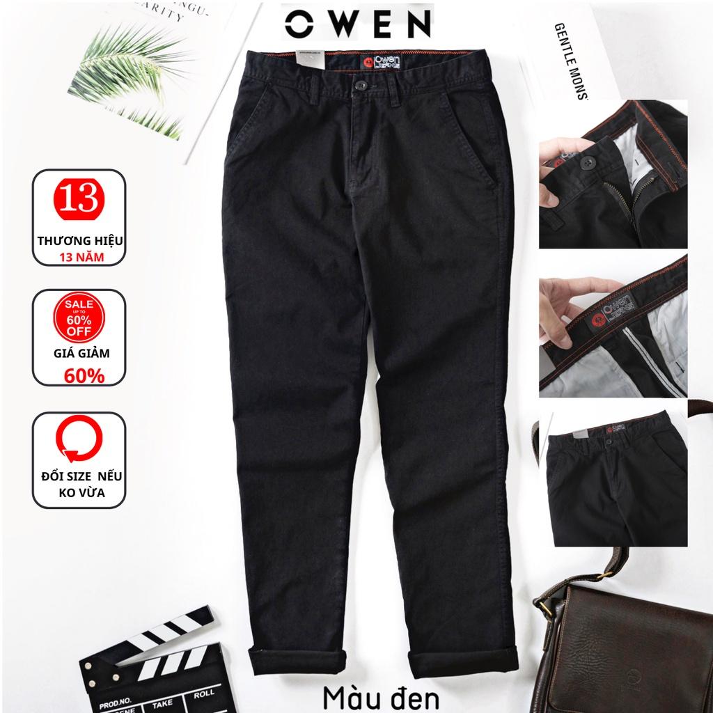 Quần kaki nam OWEN chuẩn hãng màu đen, chất kaki cotton cao cấp co giãn, form đứng dáng ôm nhẹ trẻ trung, năng động