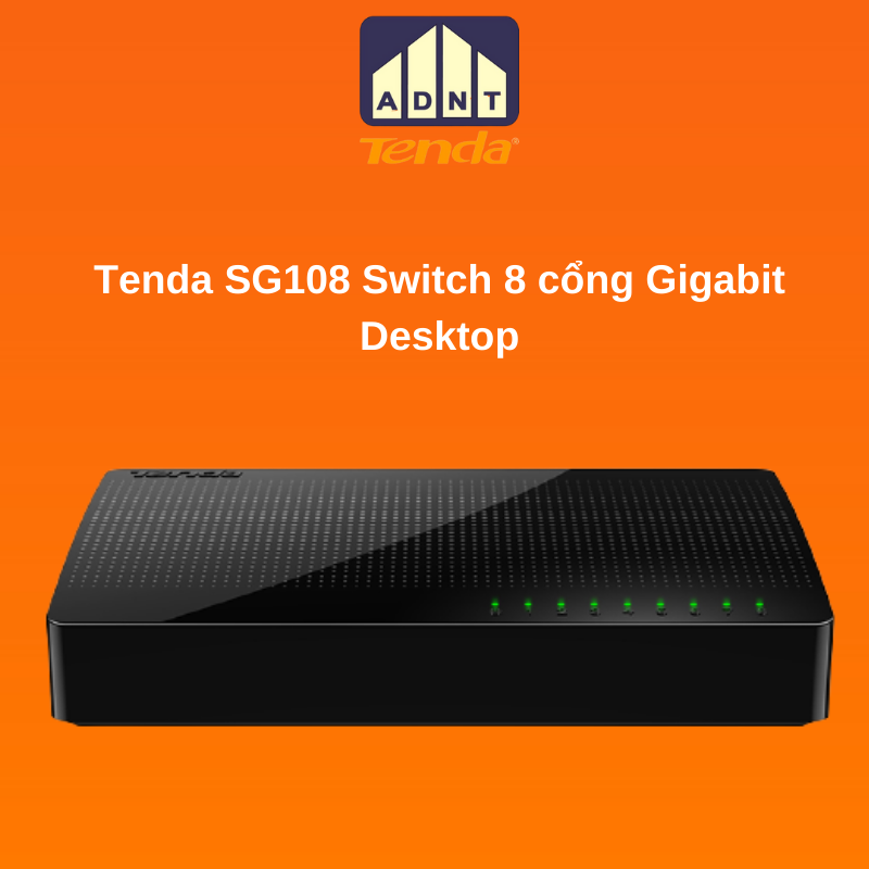 Bộ chia mạng 8 cổng tốc độ 1000Mbps Switch SG108 Tenda hàng chính hãng