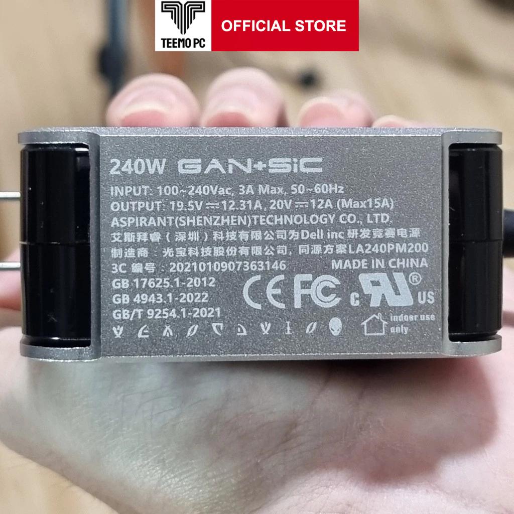 Sạc Teemo PC Dùng Tương Thích Cho Dell Alienware GAN SIC 240w 330w R1 R2 R3 R4 R5 M13 M15 M16 M17 G15 M18 X16 Hàng Nhập Khẩu New Seal