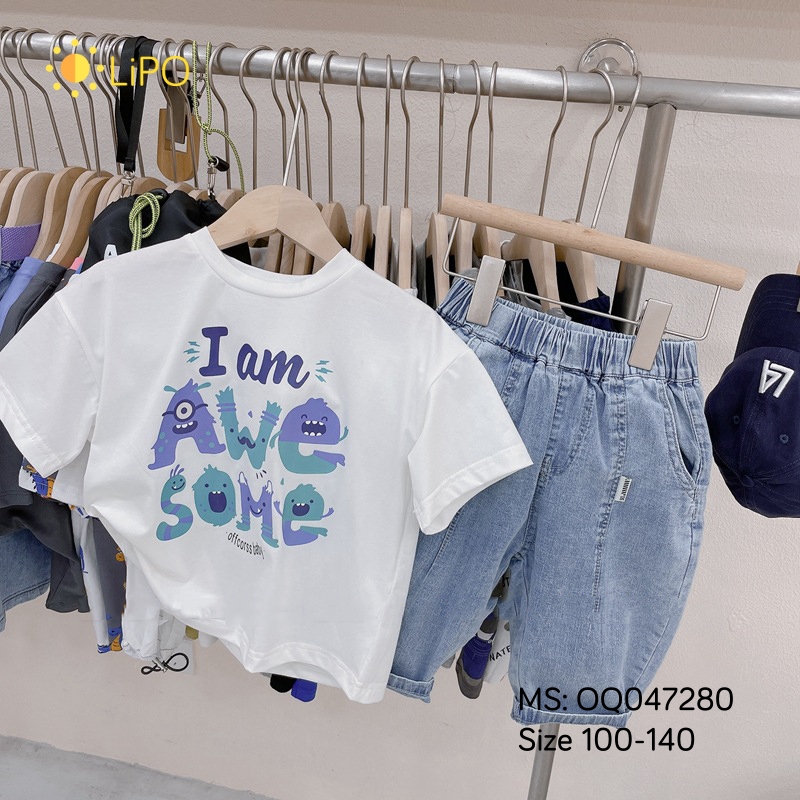 Quần jeans lửng cho bé trai Quần ngố trẻ em OQ047