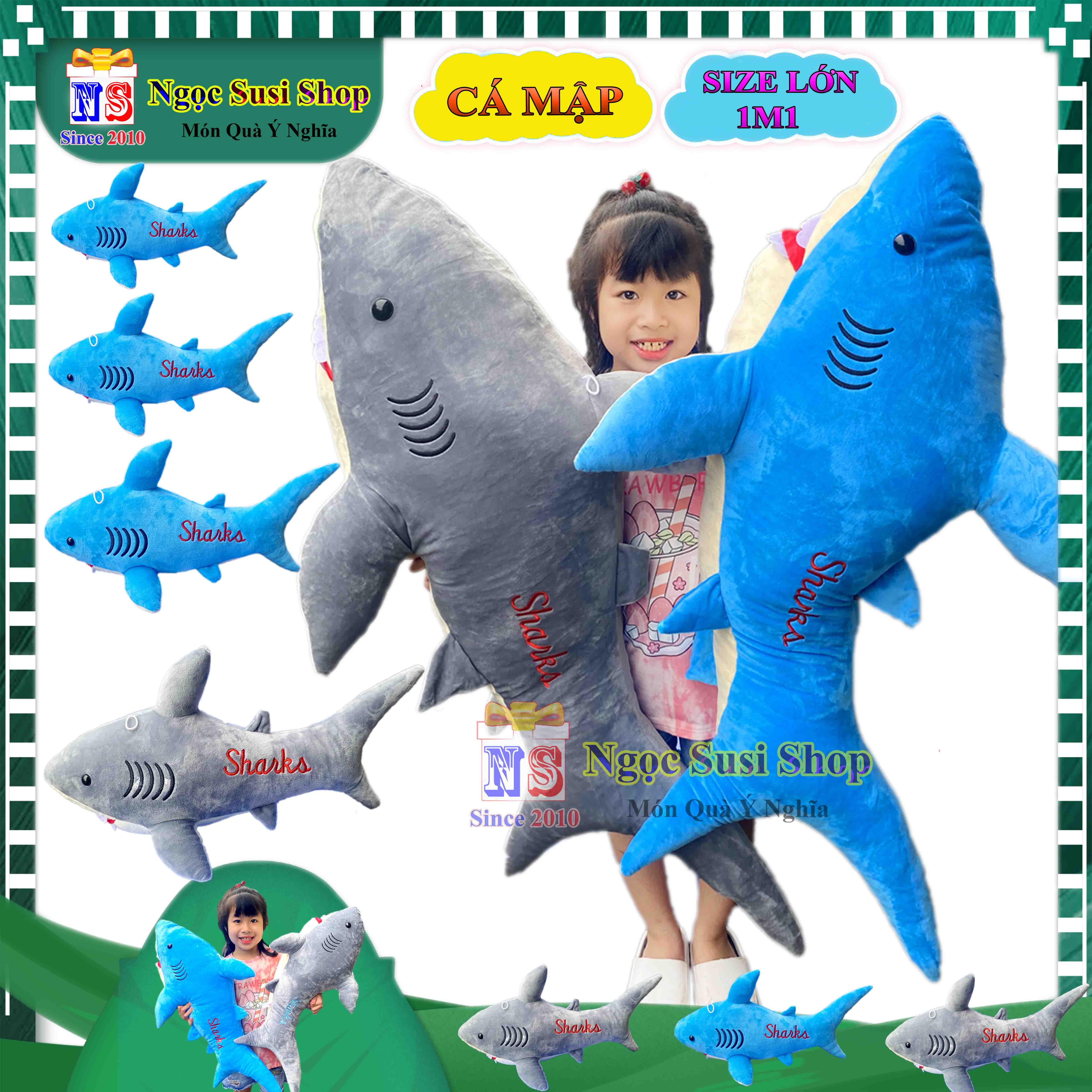 GẤU BÔNG CÁ MẬP SHARK SIÊU TO KHỔNG LỒ CHO BÉ ÔM NGỦ - THÚ NHỒI BÔNG HÌNH CÁ MẬP SHARK SIÊU MỀM MỊN DỒN 100% GÒN