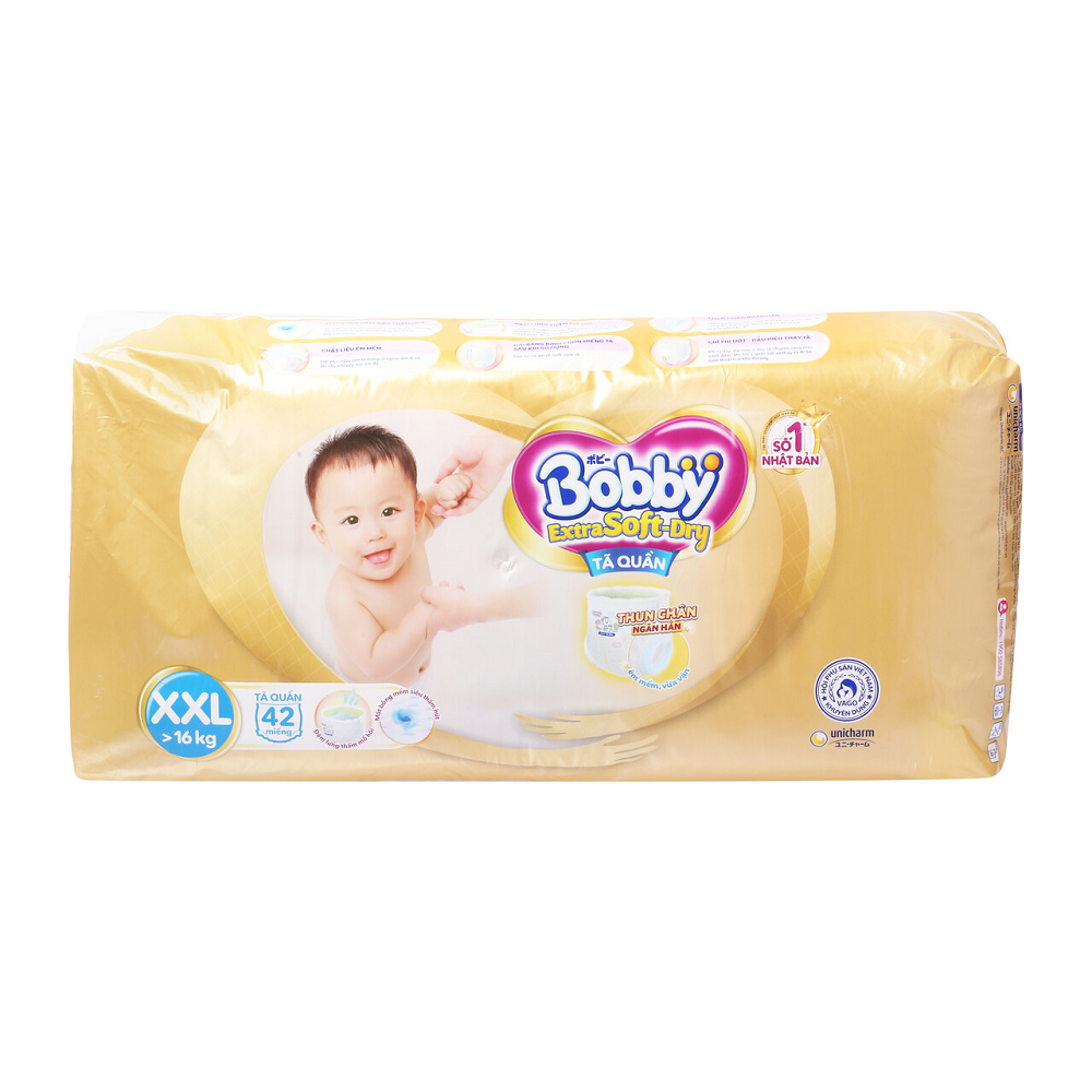 Tã Quần Cao Cấp Bobby Extra Soft Dry XXL 42 Miếng