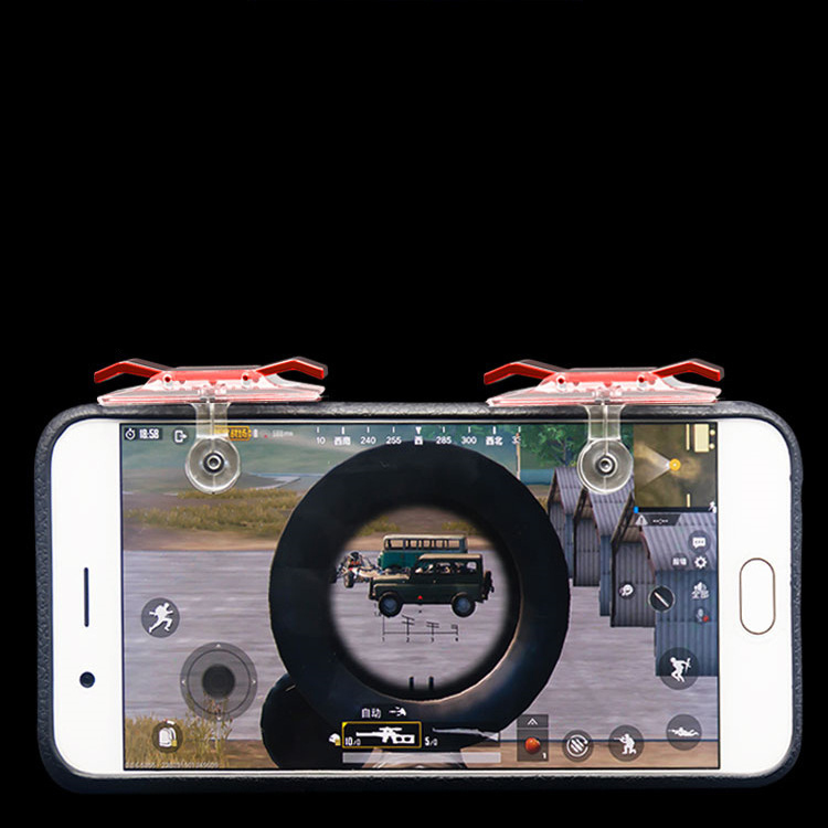 Bộ 2 Nút Chơi Game Pubg Mobile, Ros, Cf Dòng E9 Trong Suốt (Đỏ Hoặc Bạc)