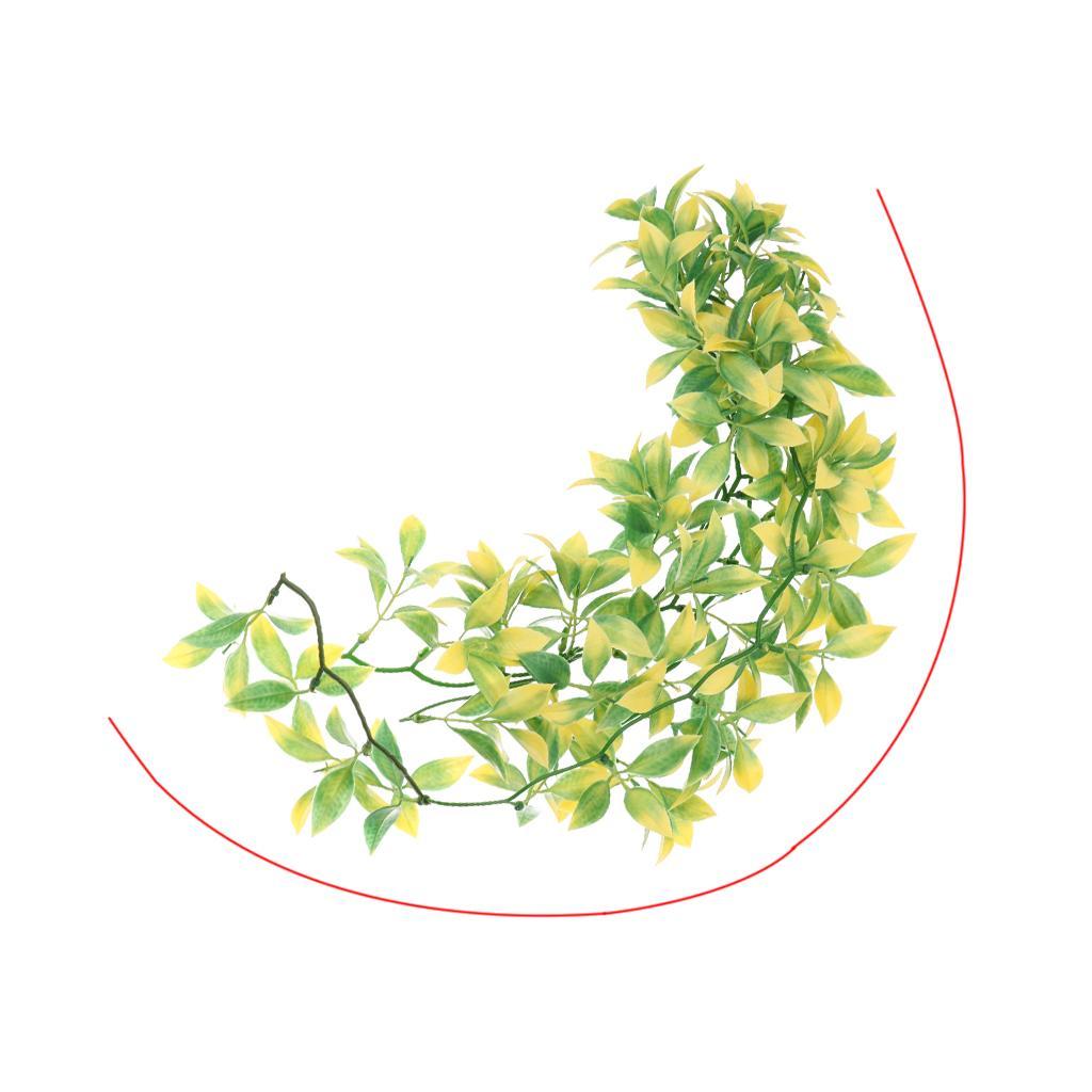 2Pack Reptile Terrarium Vivarium Ornament Decor Artificial Plant Fake Ivy Vine