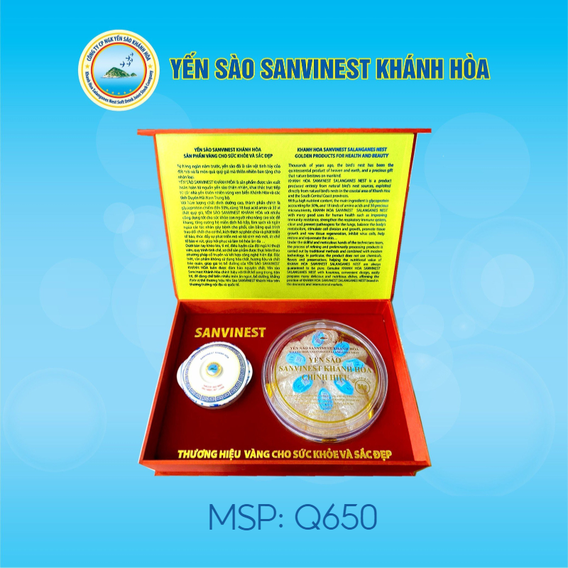 Hộp quà tặng Yến sào Sanvinest Khánh Hòa chính hiệu tinh chế 50g - Q650