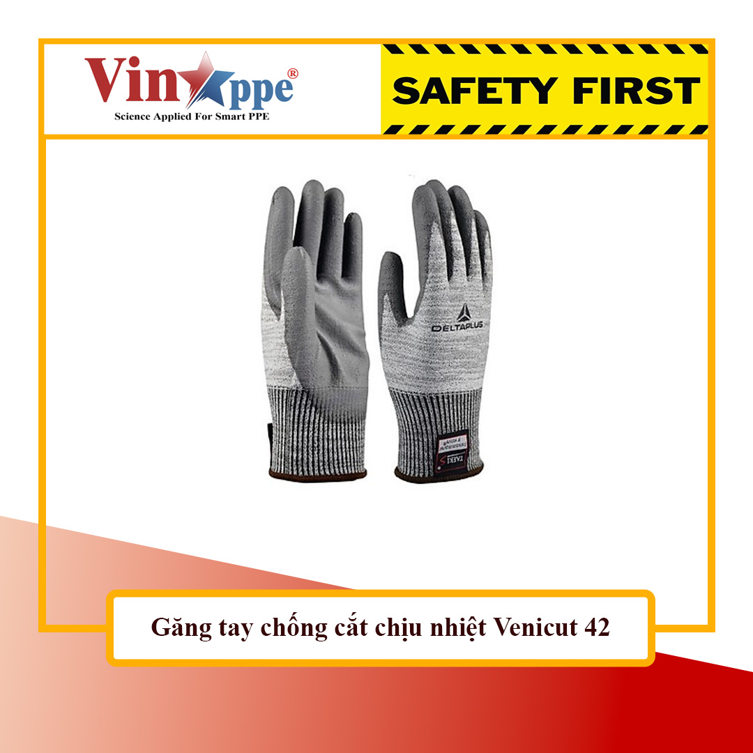 Găng tay chống cắt cấp độ 1, chịu nhiệt Delataplus Venicut 42