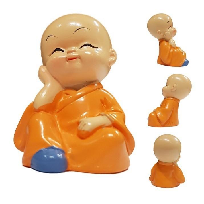 Chú Tiểu ngộ nghĩnh trang trí mặt taplo, Bộ Tượng Chú Tiểu Trang Trí Taplo Ô Tô Xe Hơi