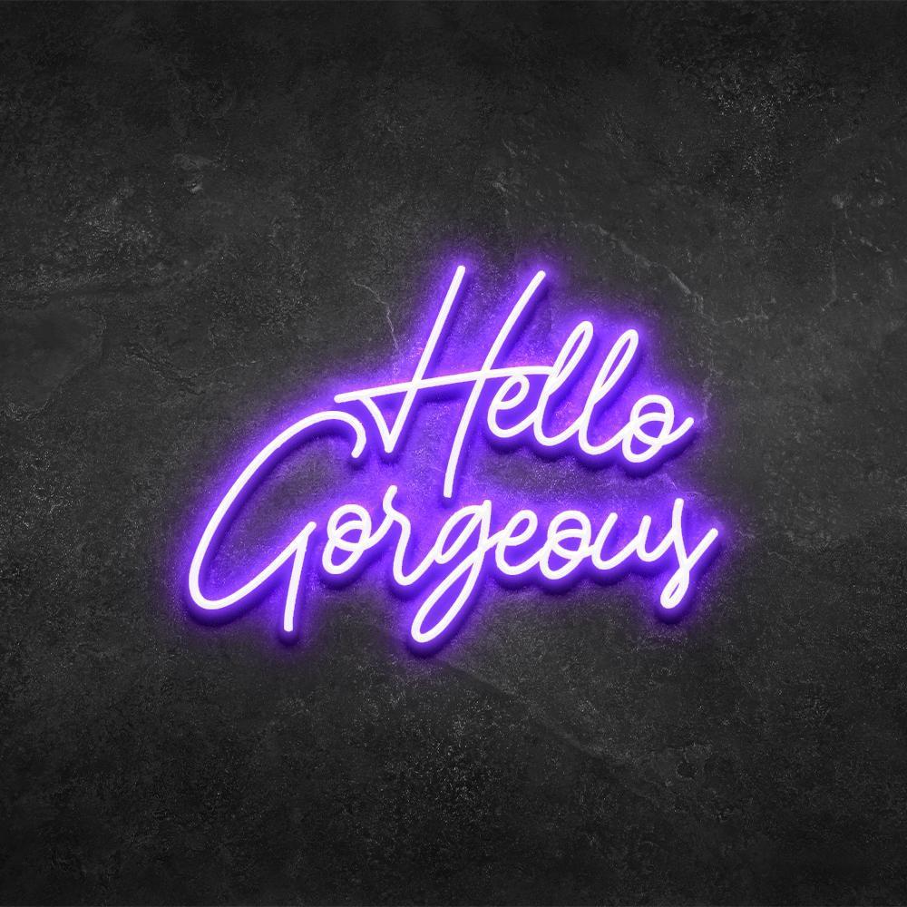 Đèn LED neon sign hình HELLO GORGEOUS | Saigonneonart | Sử dụng điện 12V | Chuyên dùng trang trí tường, trang trí phòng ngủ, trang trí nhà , trang trí quán coffee, trang trí cửa hàng