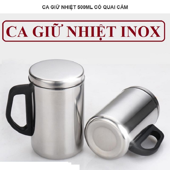 Cốc giữ nhiệt inox 2 lớp dung tích 500 ml chất lượng cao