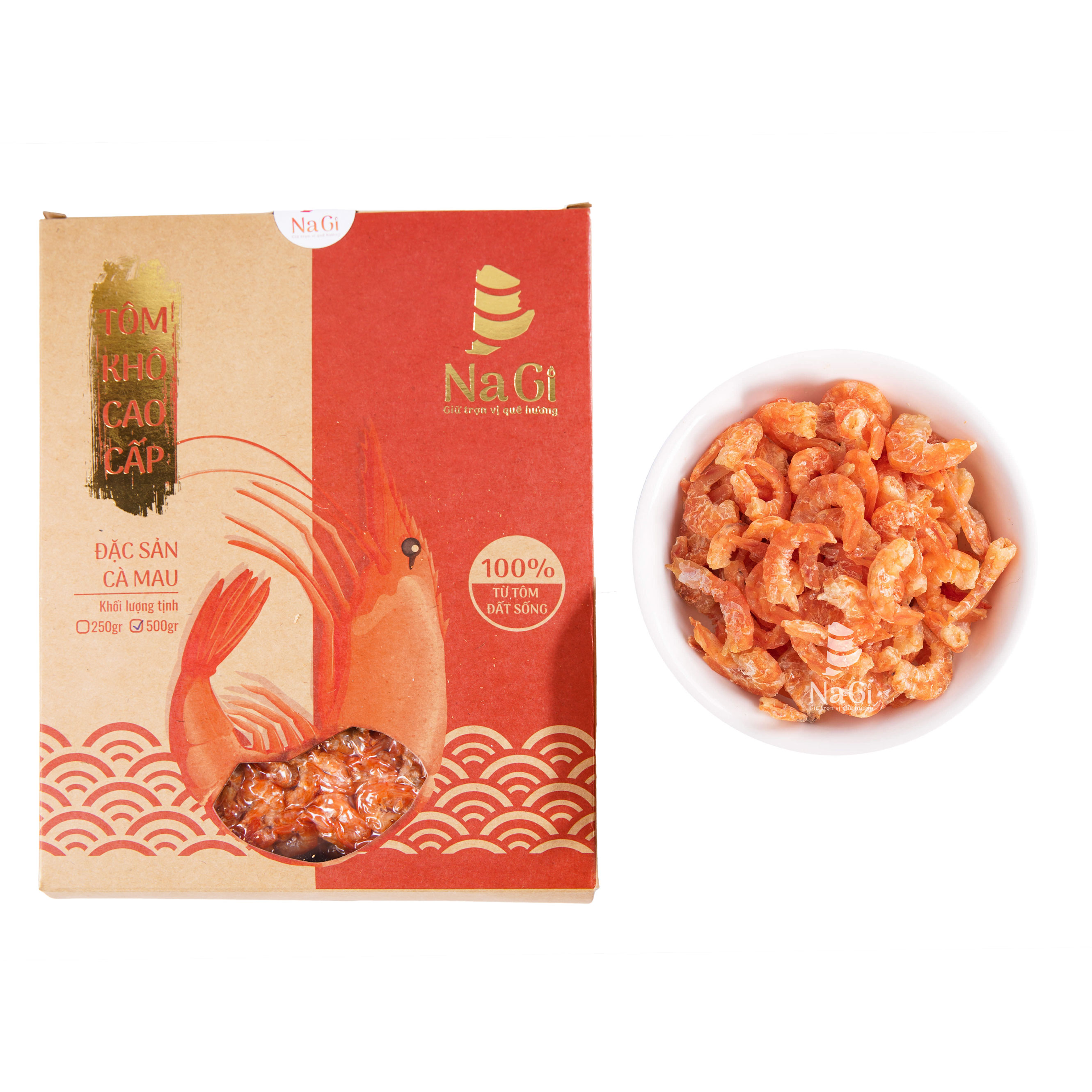 Đặc Sản Cà Mau - Tôm Thẻ Khô, Tôm Khô Cà Mau Chính Hiệu - Hộp 250g