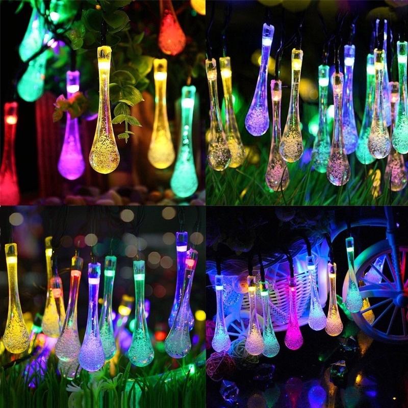 Bộ Dây Đèn Led Trang Trí Hình Giọt Nước - Ánh Sáng Trong Suốt Cực Đẹp - Trang Trí Nhà Cửa, Quán Xá Tuyệt Đẹp