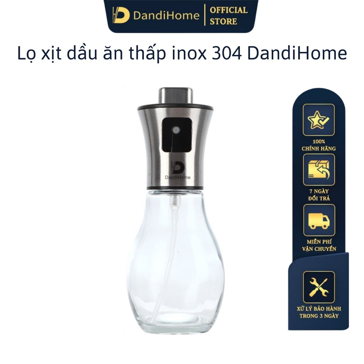 Bình Xịt Dầu Ăn Dandihome Dạng Phun Sương Kèm Phễu Sử Dụng Cho Vỉ Nướng, Nồi Chiên Không Dầu Trong Nhà Bếp - Thấp