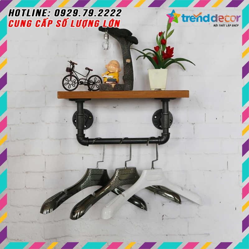 Giá treo kiêm kệ ống nước treo tường gỗ