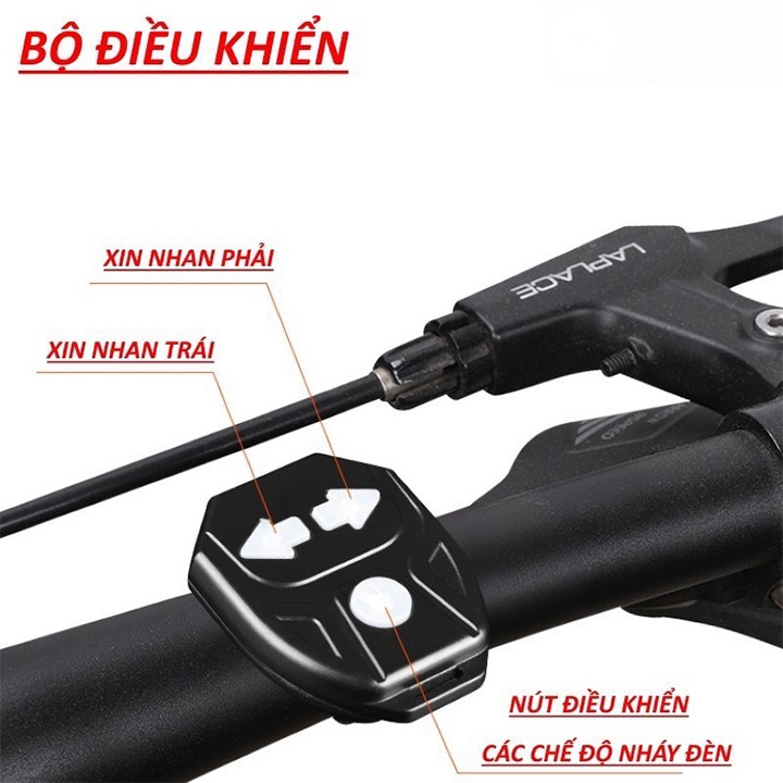 Đèn hậu xi nhan không dây pin sạc USB,Đèn hậu xe đạp xi nhan/ Đèn xi nhan xe đạp thể thao 5 chế độ sáng