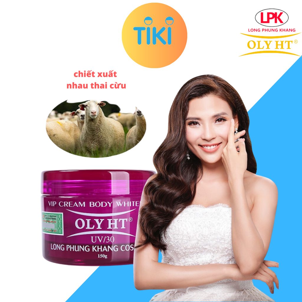 Kem Body Dưỡng Trắng Da Toàn Thân Chống Nắng VIP Nhau Thai Cừu OLY HT Chính Hãng 150G