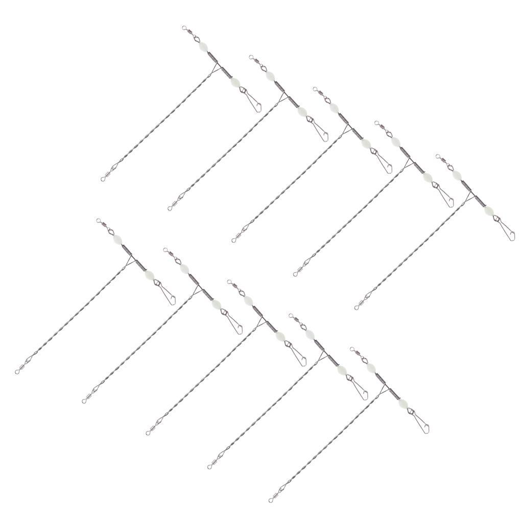 20pcs 3 Way Fishing Accessories Swivels Luminous Cross Line T shape swivels