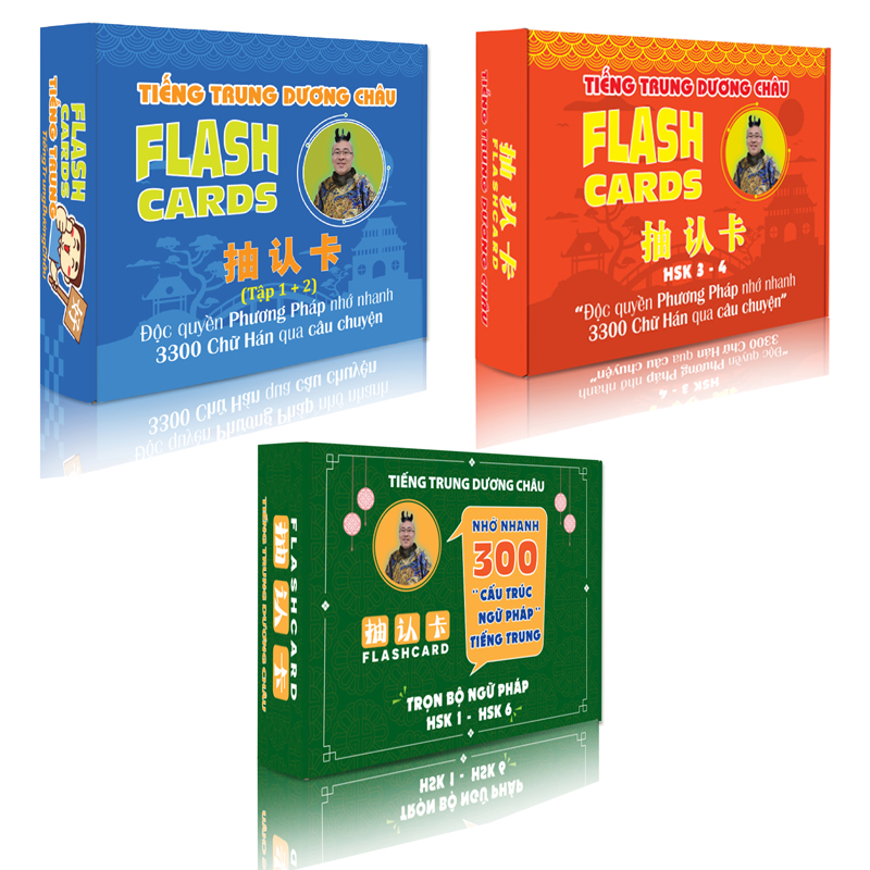 Flashcard - Combo Flashcard Từ Vựng Tiếng Trung 1234 Và Flashcard Ngữ Pháp - Phạm Dương Châu