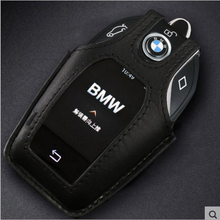 Bao Da Chìa Khóa Ô Tô Bmw I8 Da Bò Màu Đen