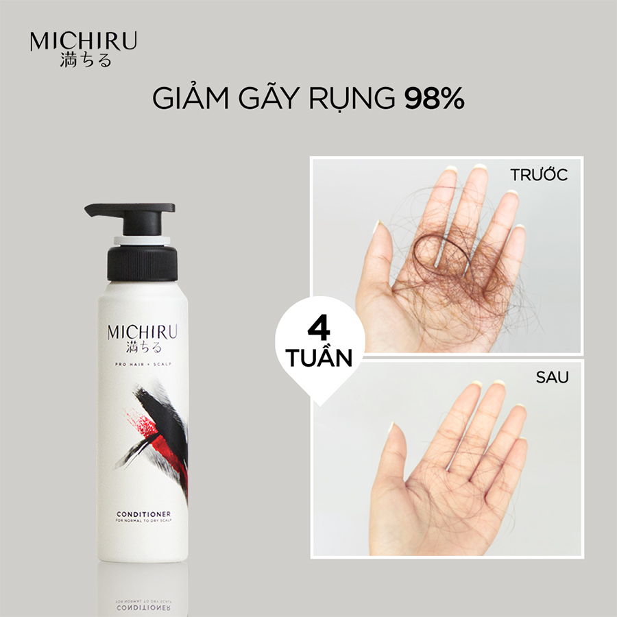 Dầu Xả Michiru Ngăn Gãy Rụng 98% & Làm Dày Tóc Dành Cho Da Đầu Thường Và Khô 180g