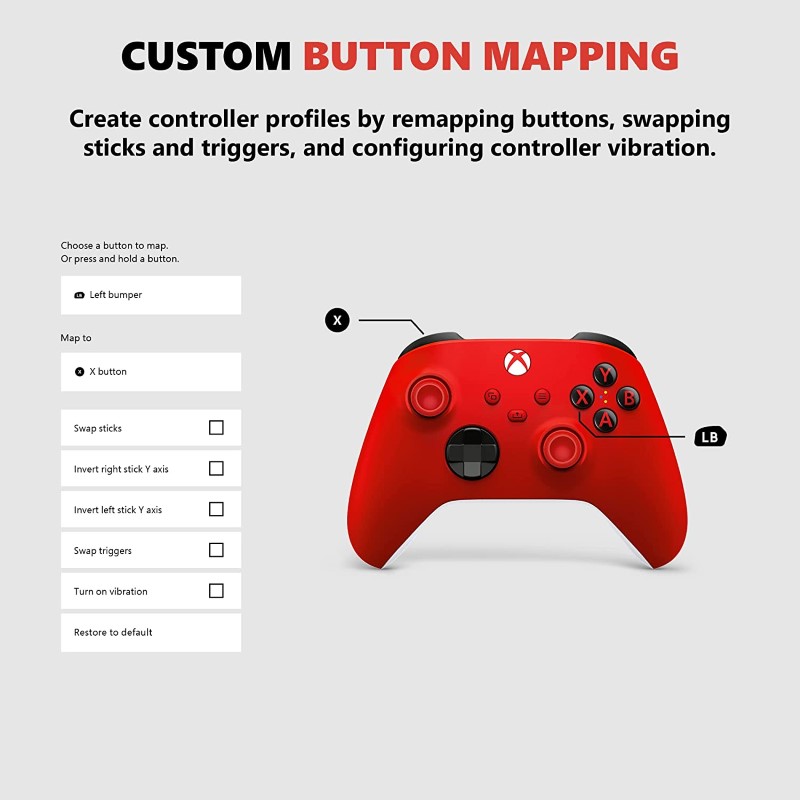 Gamepad Không dây Bluetooth Xbox One X Red - cho máy tính, laptop, smartphone, máy tính bảng, máy game