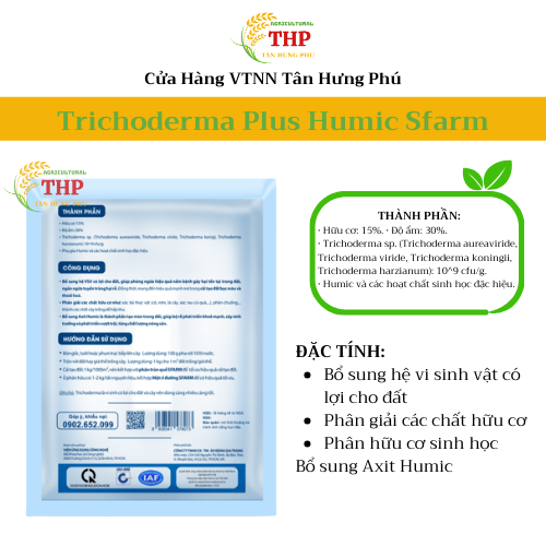 Chế Phẩm Nấm Đối Kháng TRICHODERMA Plus Humic gói 1kg