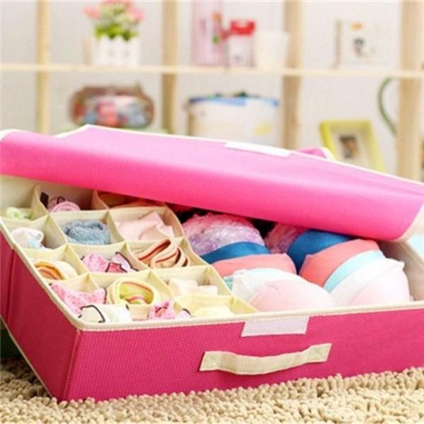Hộp Đựng Đồ Lót 16 Ngăn Có Nắp Đậy Tiện Dụng