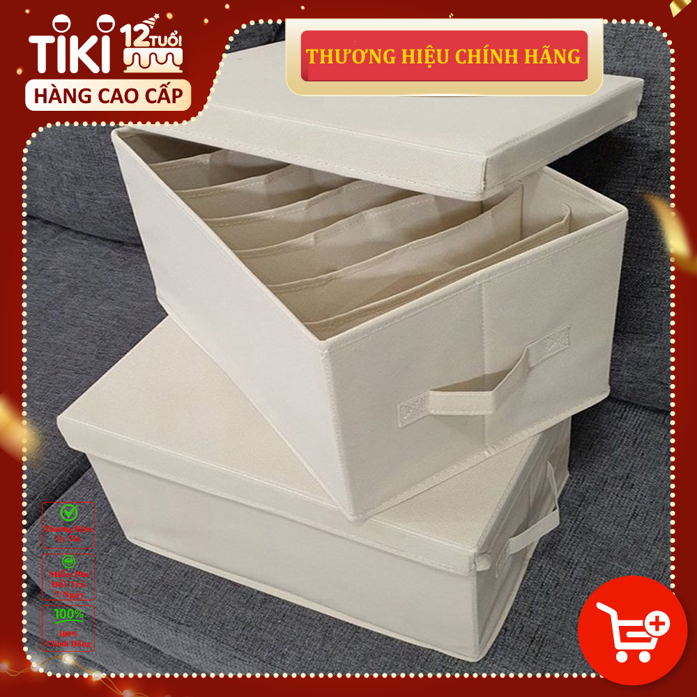 Bộ hộp vải đựng đồ 9 ngăn và 16 ngăn mã HQ4 - Combo hộp vải đựng quần áo chia ngăn gọn gàng tiện lợi chất vải Oxford cao cấp