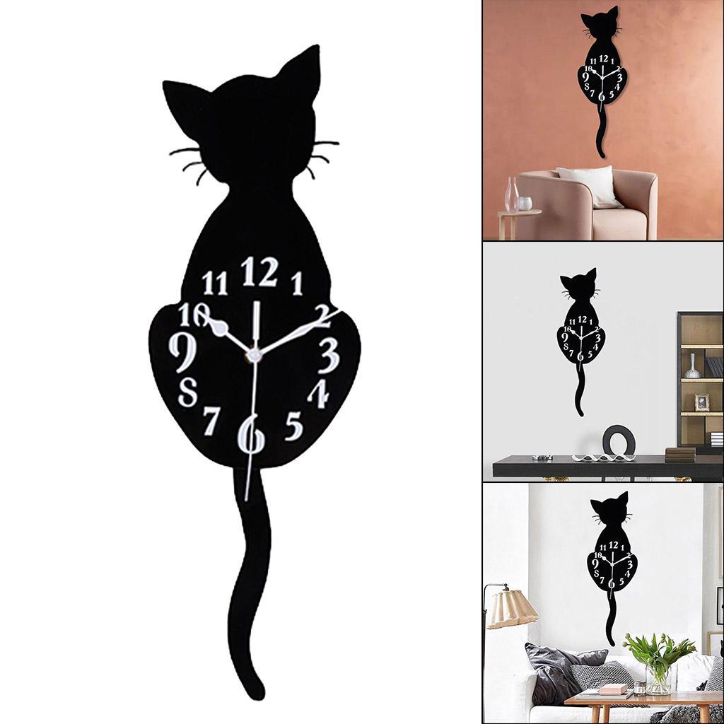 2 Piece Tail Swing Wall Clock Silent Clock for The