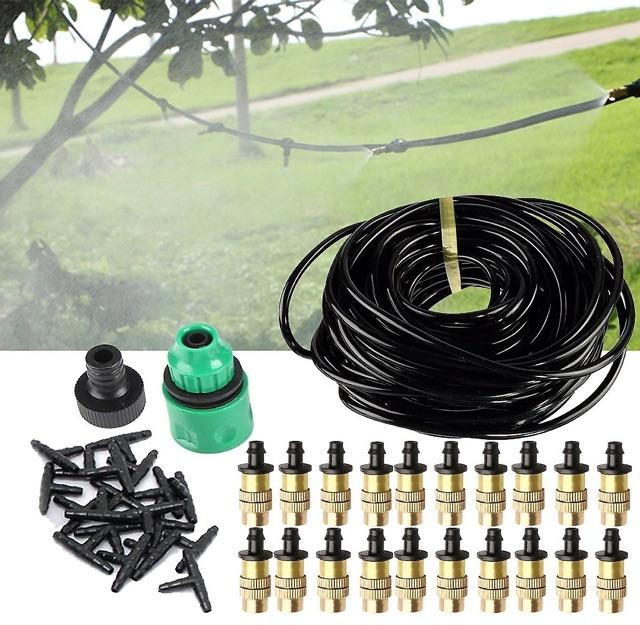 Bộ KIT Phun Sương Tưới Cây Tự Động gồm 20 Béc Bằng Đồng Cao Cấp kèm 20m Dây và đầy đủ phụ kiện