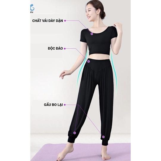 Đồ tập yoga nữ, set đồ tập Alibaba chất vải co giãn thấm hút tặng kèm mút