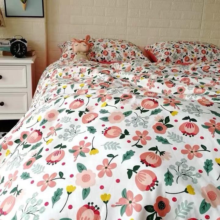 Bộ chăn ga 4 món cotton Tici cao cấp đủ size đủ màu TC04