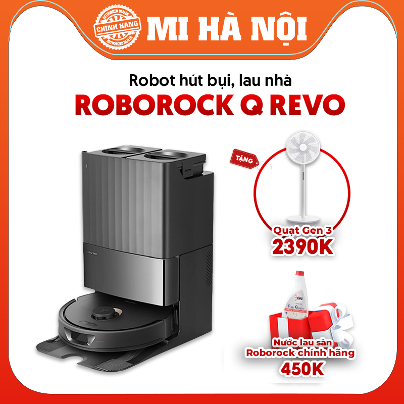 Robot hút bụi lau nhà Roborock Q Revo- Tự giặt giẻ, sấy nóng, lau xoay, thu rác vào túi- Hàng Chính hãng