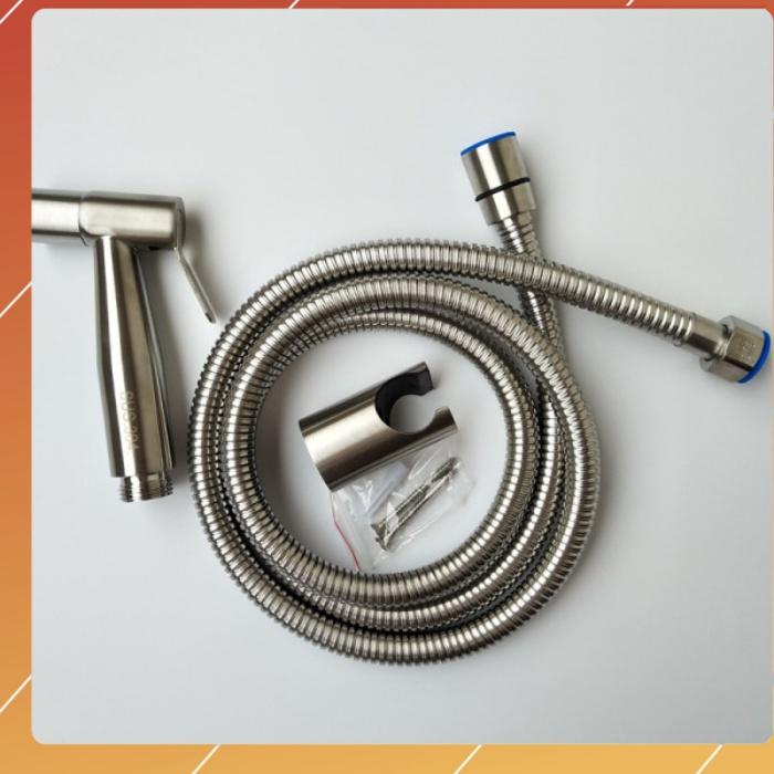 Bộ xịt vệ sinh Inox 304 kèm van khóa nước thông minh 2 khóa 2 đầu ra