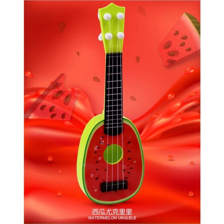 Đàn dưa đỏ Ukulele Mini 32cm hoa quả cho bé - Đàn hoa quả