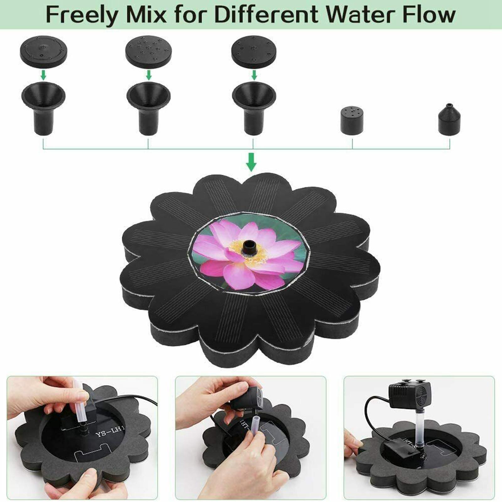 Solar Powered Floating Bird Bath Water Fountain Pump