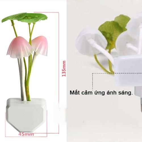 Đèn ngủ cây nấm mini dễ thương có cảm ứng thông minh tự tắt mở - Dbavio