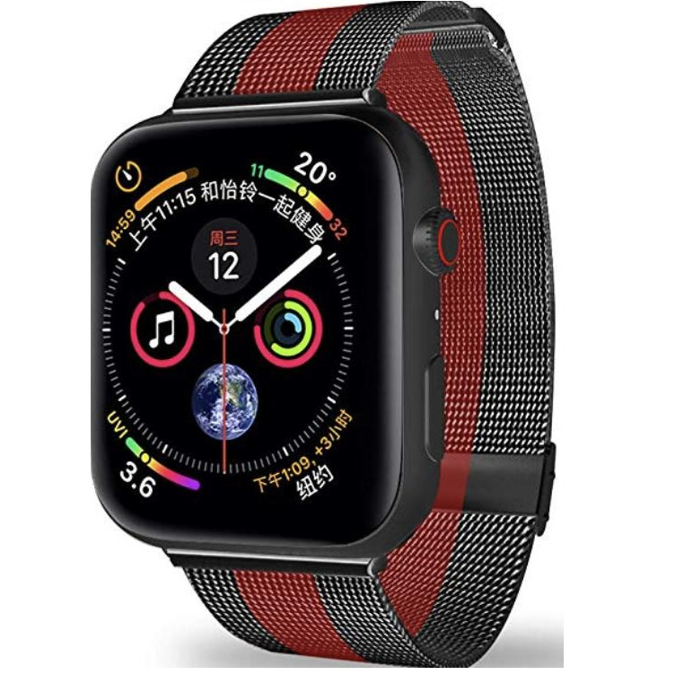 Dây thép đeo thay thế cho Apple Watch 38mm / 40mm hiệu Coteetci kiểu dáng Redline (thiết kế tinh tế mới lạ, thép không gỉ cao cấp, ôm sát tay) - Hàng nhập khẩu