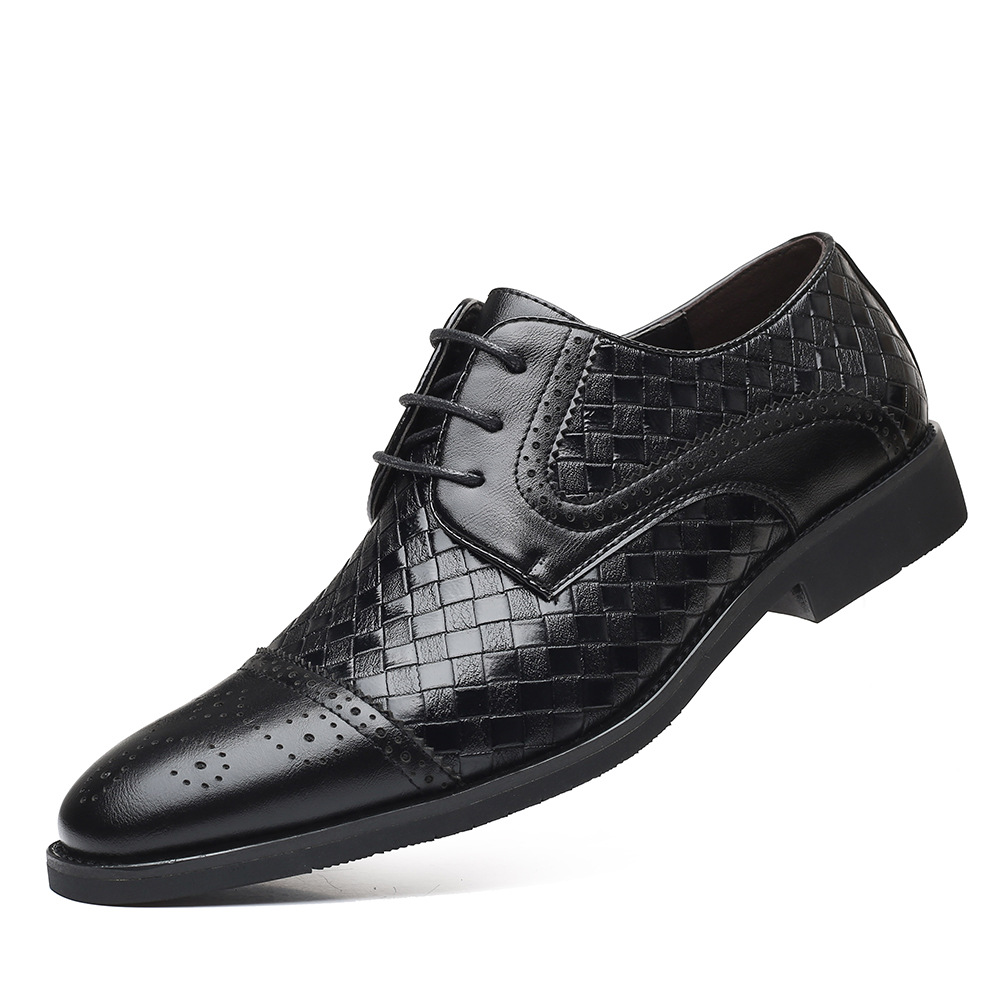 Formal business leather shoes fashion single shoes lace up wear-resistant men's leather shoes