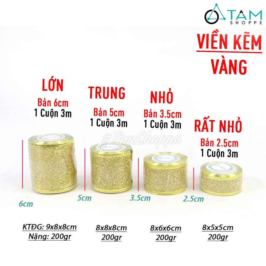 Ruy băng kim tuyến viền kẽm nhiều màu nhiều cỡ RB-07