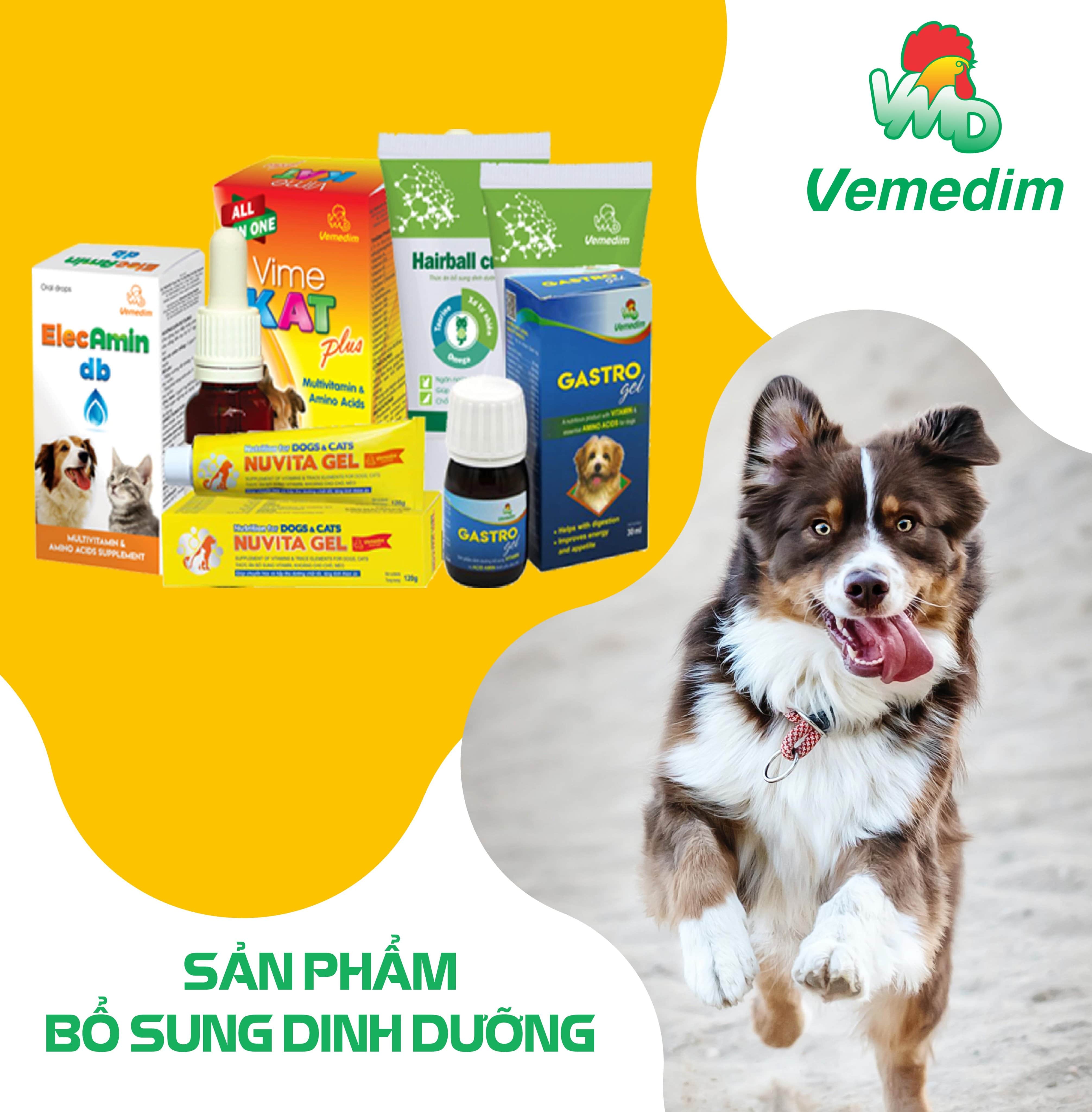 Vemedim ElecAmin db - Bổ sung Multivitamin &amp; acid amin cho chó mèo, chim thú cảnh, chai 20ml