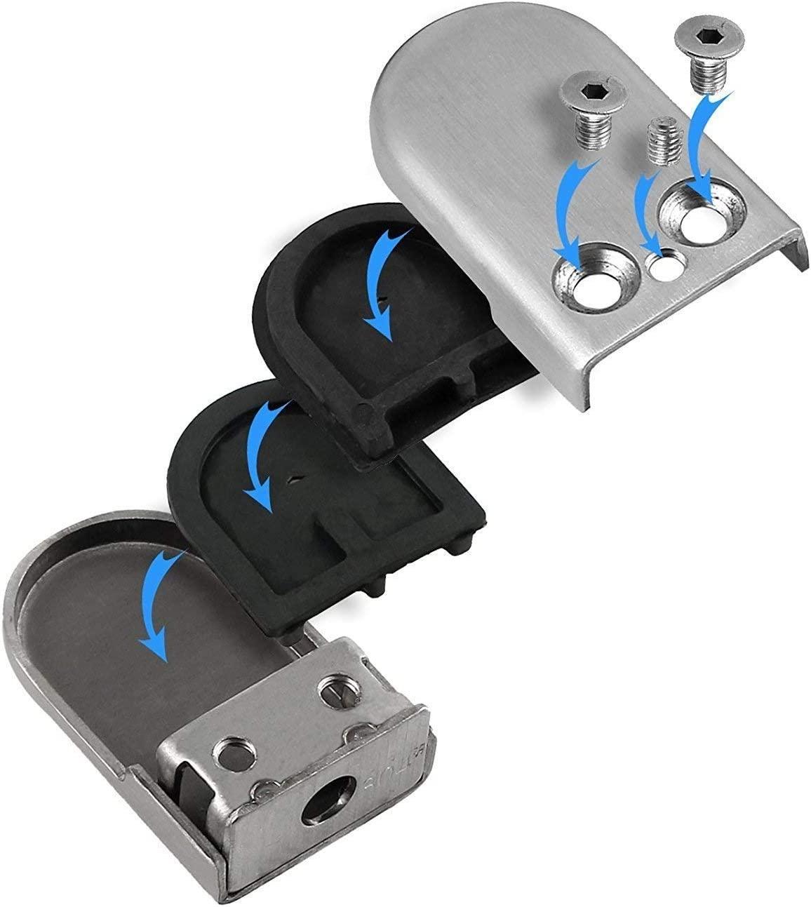 8 PCS Kẹp kính 6-8mm Giá đỡ kính bằng thép không gỉ Kẹp kính có thể điều chỉnh Giá đỡ kính có thể điều chỉnh cho lan can Cầu thang lan can