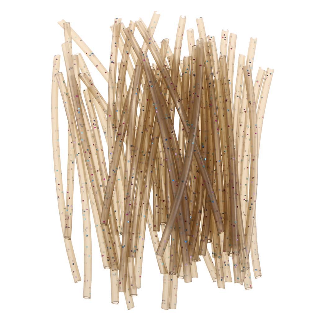 50pcs Soft Rubber Rig Tube Carp Fishing Rig Sleeves Hook Line Connector 6cm Terminal Tackle