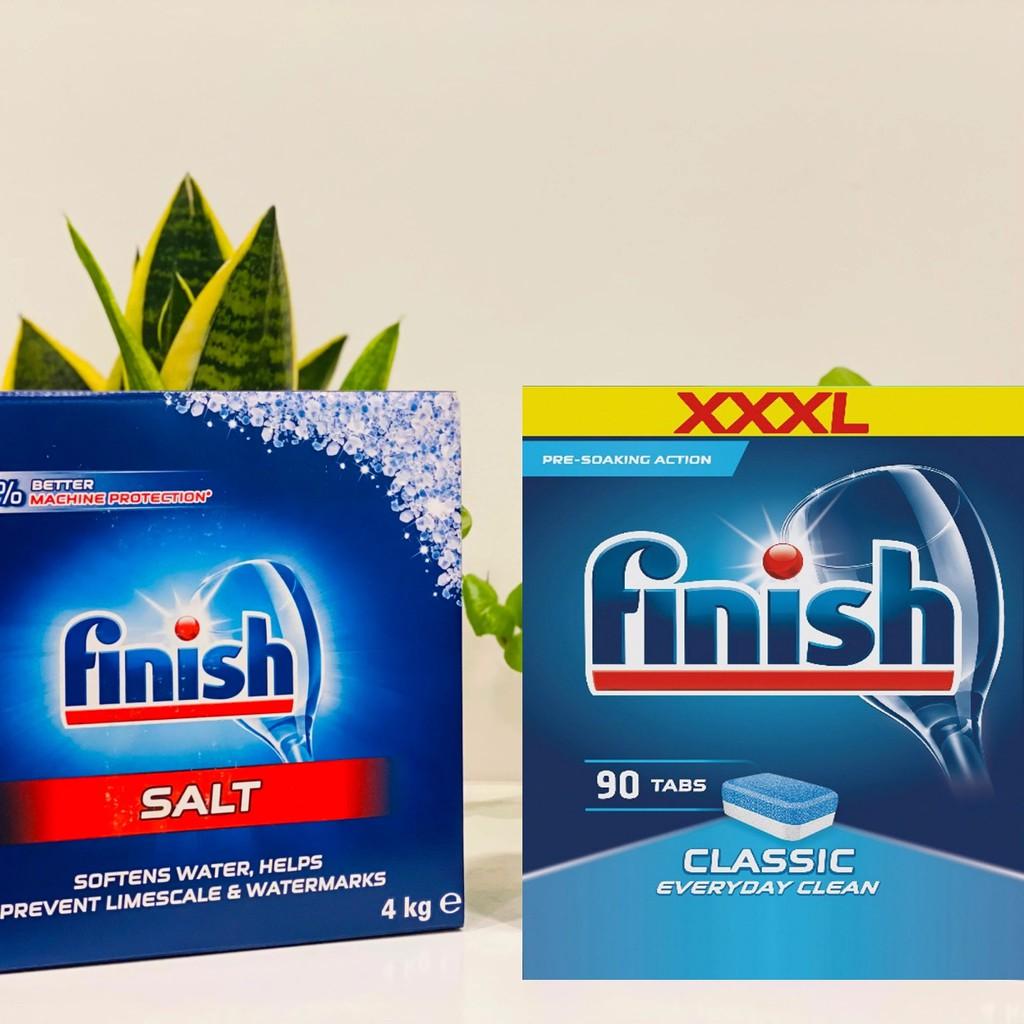 Combo Viên Rửa Bát Finish 90 Viên +4kg Muối Finish