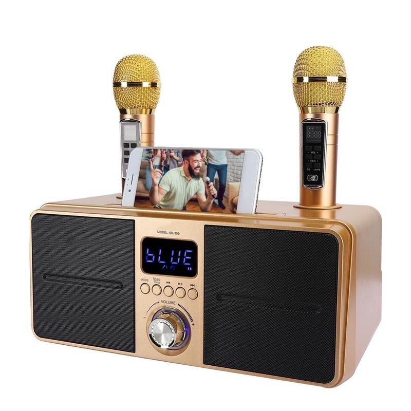 Loa bluetooth Karaoke SDRD SD309 chất lượng , 2 micro UHF, nghe nhạc và karaoke chất lượng Bảo Hành 12 tháng