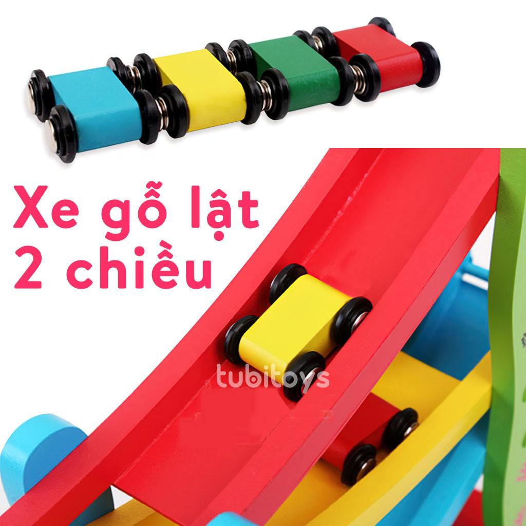 Đồ chơi cho bé giải trí cực vui  Xe cầu trượt 4 tầng bằng gỗ cao cấp