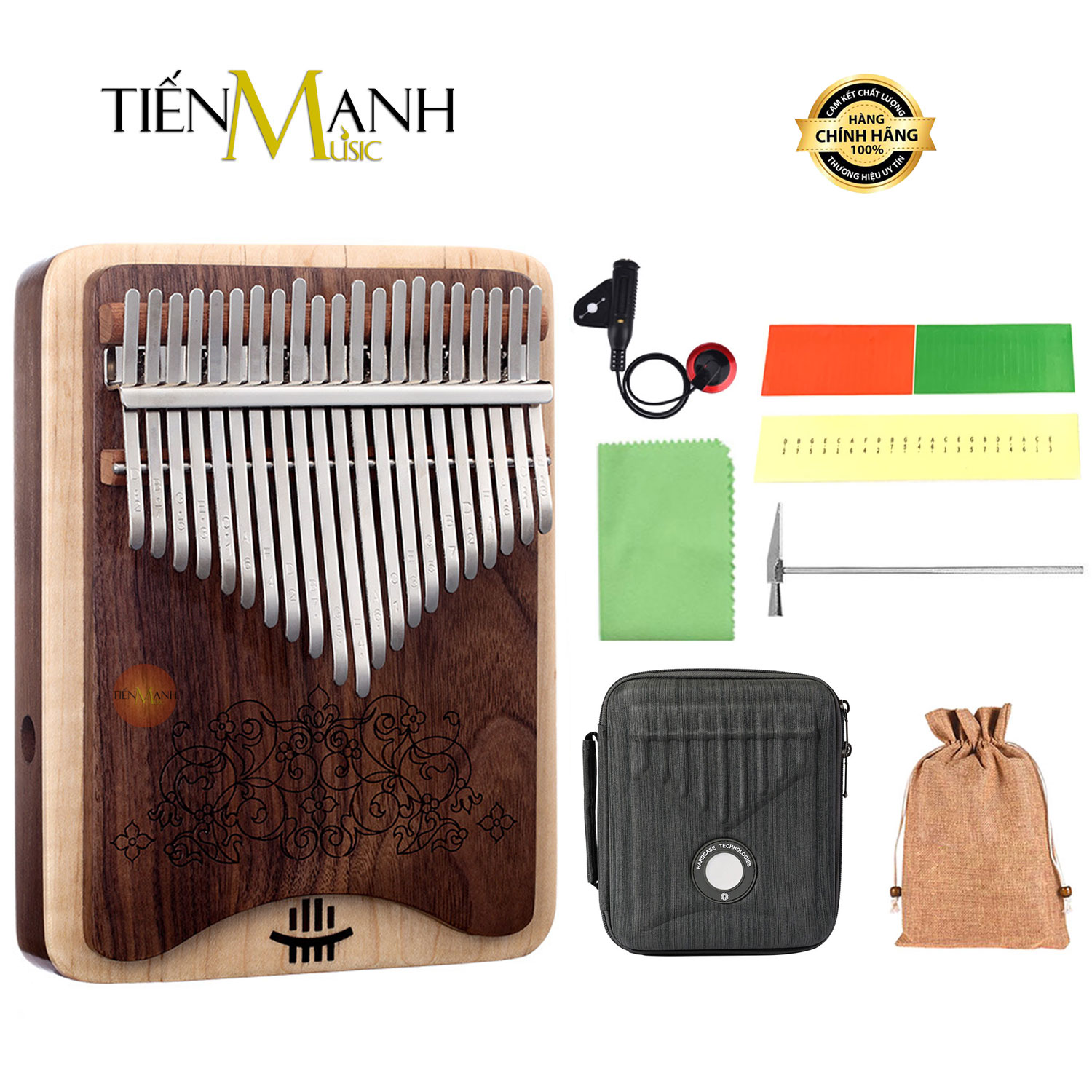 Đàn Kalimba 21 Phím Hluru KZ21-BlackWalnut - Nhạc Cụ Tiến Mạnh Music KZ21 Hàng Chính Hãng