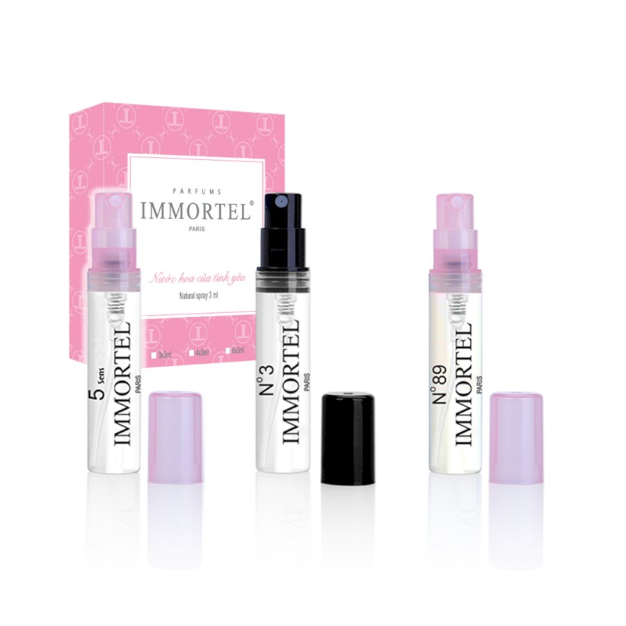 Nước Hoa IMMORTEL PARIS _ Hộp Set 3 _ 3 chai xịt 3ml : - Eau De Parfum