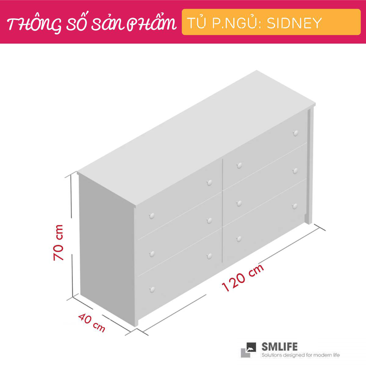 Tủ phòng ngủ gỗ hiện đại SMLIFE Sidney