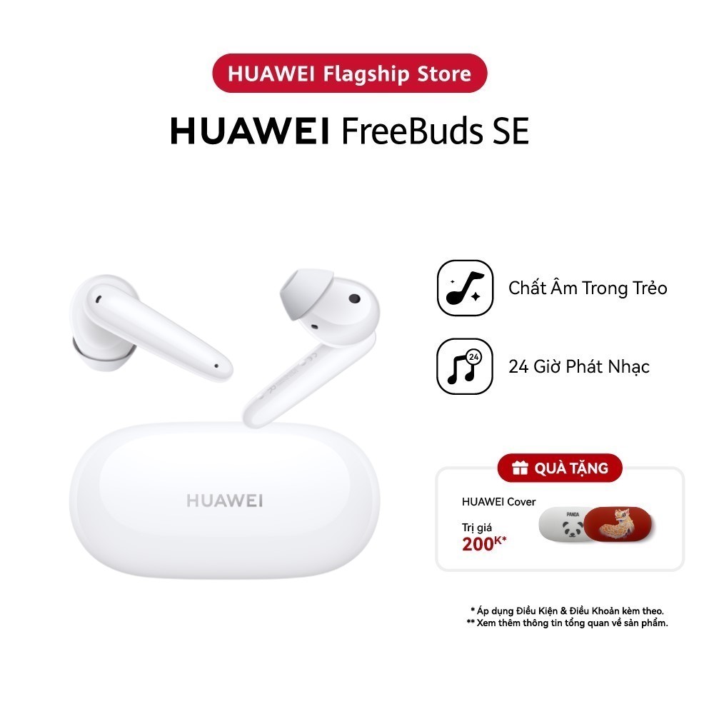 Tai nghe HUAWEI FreeBuds SE | Chất Âm Trong Trẻo | 24 Giờ Phát Nhạc | Hàng Chính Hãng