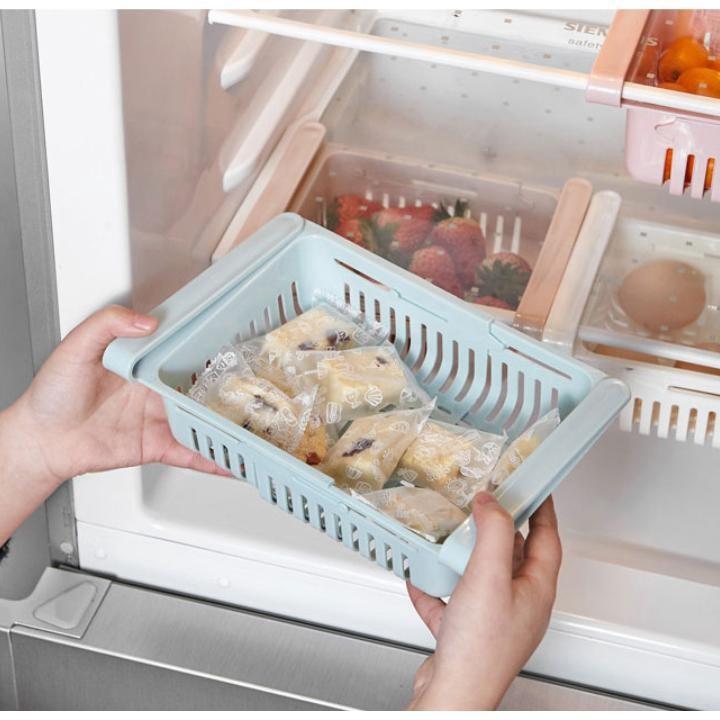 Combo 10 Rổ Nhựa Kéo Dài Đựng Thức Ăn Thực Phẩm Trong Tủ Lạnh Thông Minh Tiện Dụng